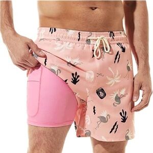 Brisira Pink Tropical Flamingo Swim Trunks Size 4XL (42)